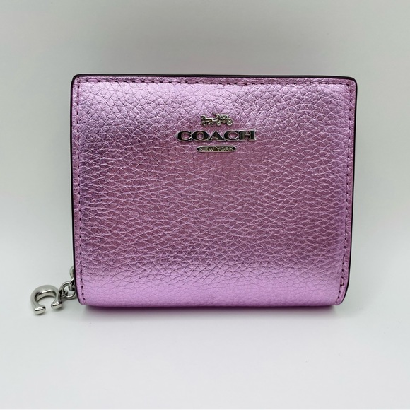 Coach Handbags - Coach Leather Snap Wallet Metallic Lilac